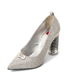 Push Up Pump | Recycled Leather ^ Swirl Cone ~ Silver * à la Magnetic