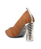 Push Up Pump | Cork ^ Swirl Cone ~ Silver * Magnetic