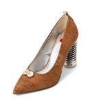 Push Up Pump | Cork ^ Swirl Cone ~ Silver * Magnetic