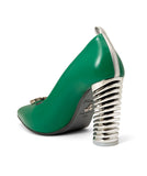 Push Up Pump | Recycled Leather ^ Swirl Cone ~ Silver * à la Magnetic