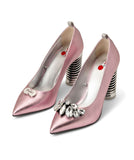 Push Up Pump | Recycled Leather ^ Swirl Cone ~ Silver * à la Magnetic