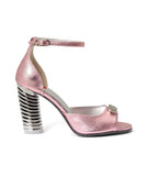 Popsandals | Recycled Leather ^ Swirl Cone ~ Silver * à la Magnetic