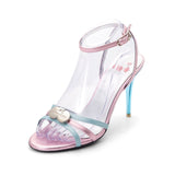 Popsandals | Recycled Leather ^ Stiletto Stick ~ Shiny Aqua * à la Magnetic