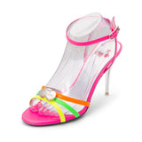 Popsandals | Recycled Leather ^ Stiletto Stick ~ Silver * à la Magnetic